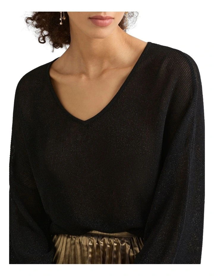 Alder Knit Top in Black image 1
