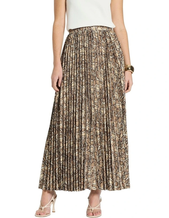 Teba Pleat Skirt in Sandstone Multi image 1