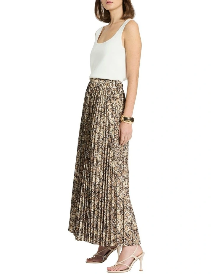 Teba Pleat Skirt in Sandstone Multi image 2