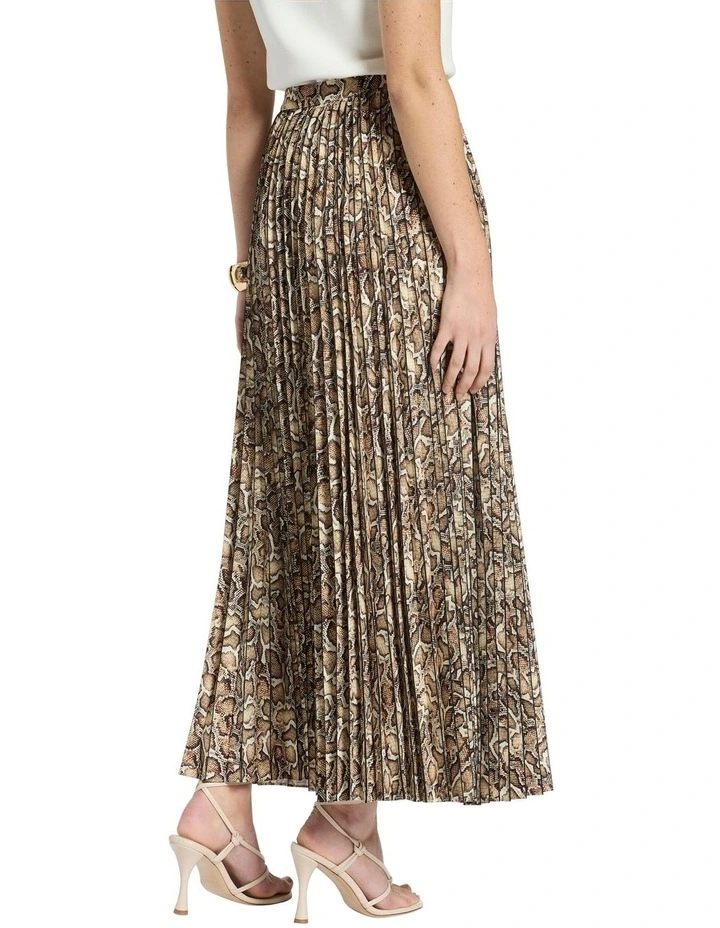 Teba Pleat Skirt in Sandstone Multi image 3