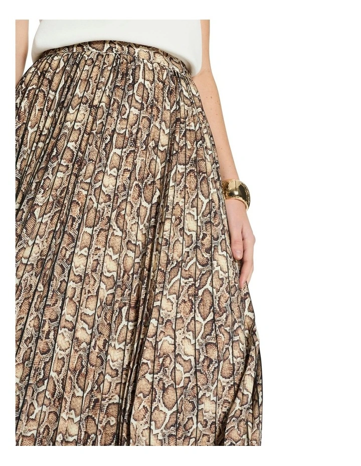 Teba Pleat Skirt in Sandstone Multi image 4