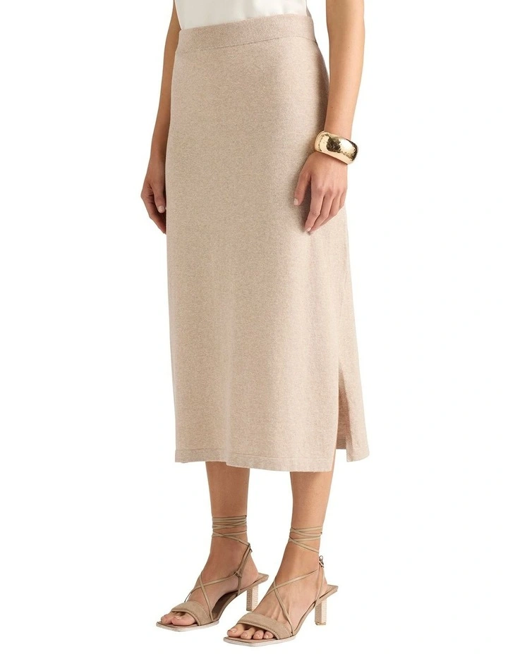 Lissi Knit Skirt in Oyster image 1