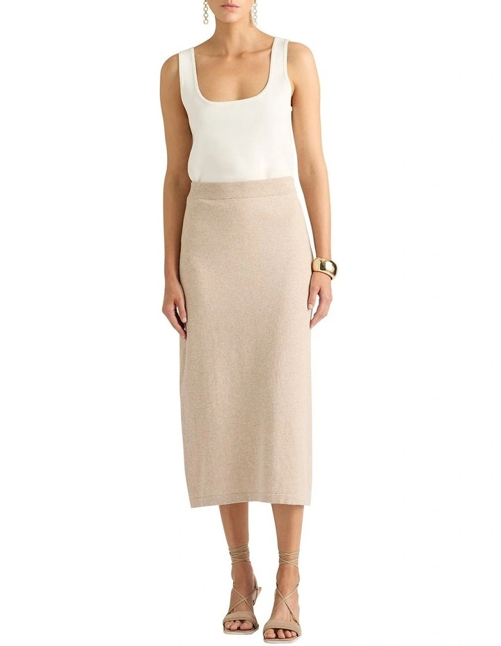 Lissi Knit Skirt in Oyster image 2