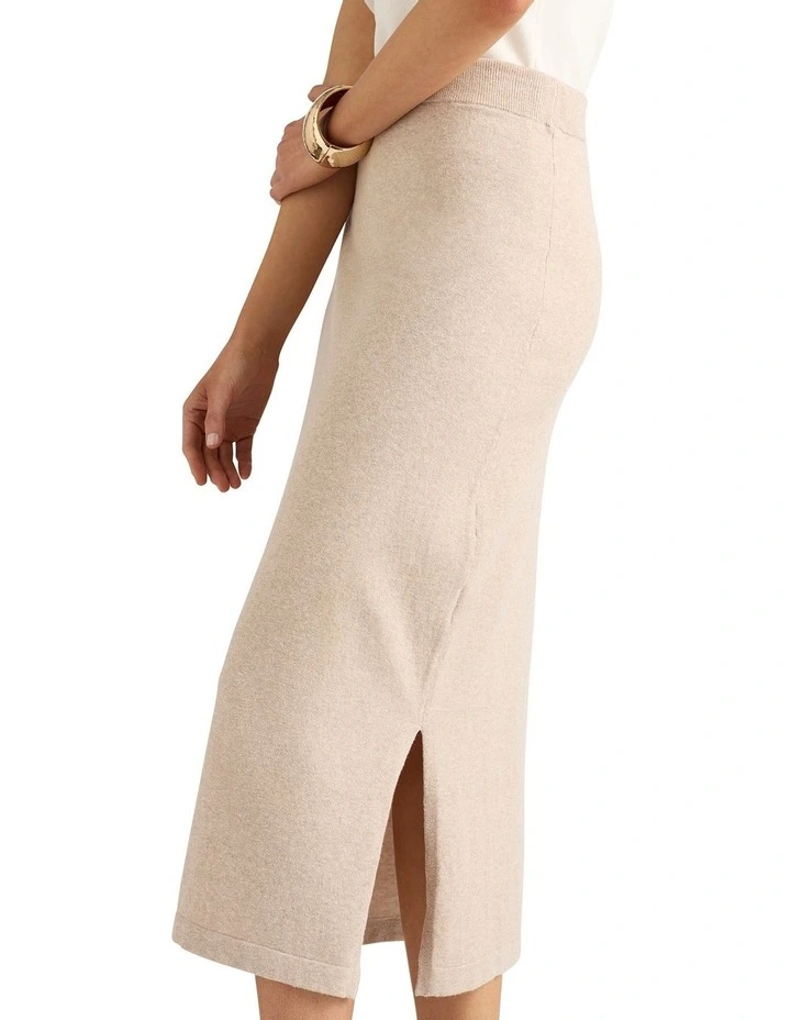 Lissi Knit Skirt in Oyster image 4