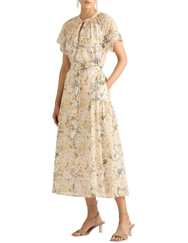Siara Cotton Dress in Ivory image 2