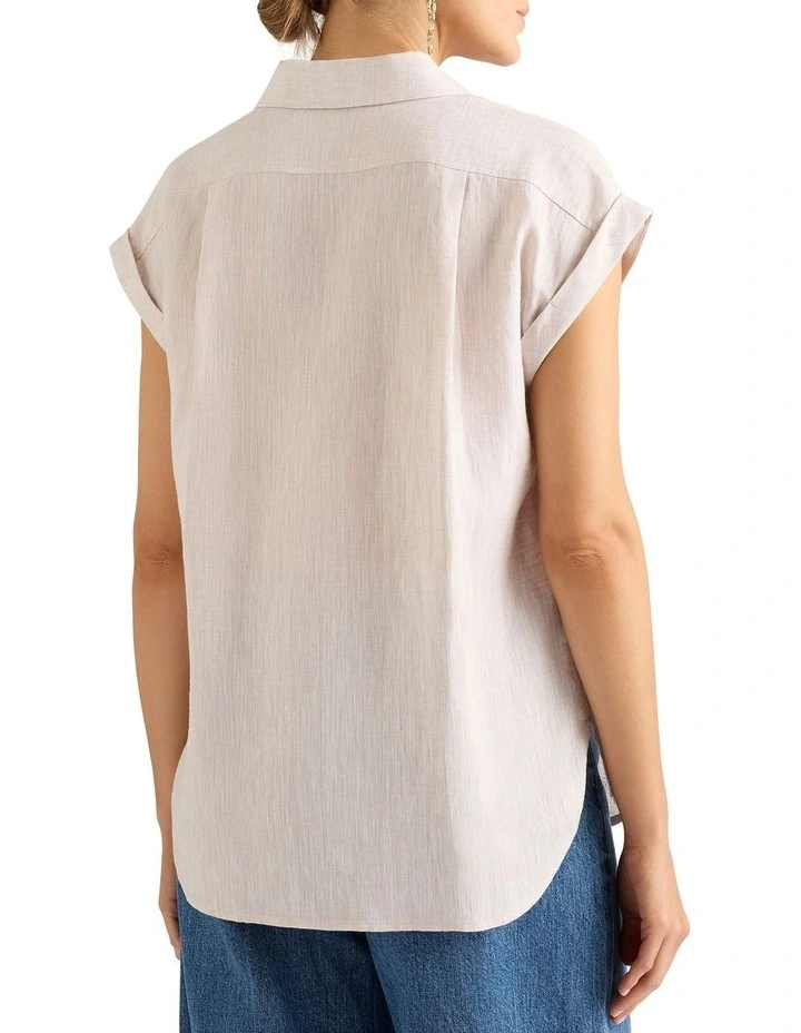 Kyle Linen Shirt in Parchment image 3