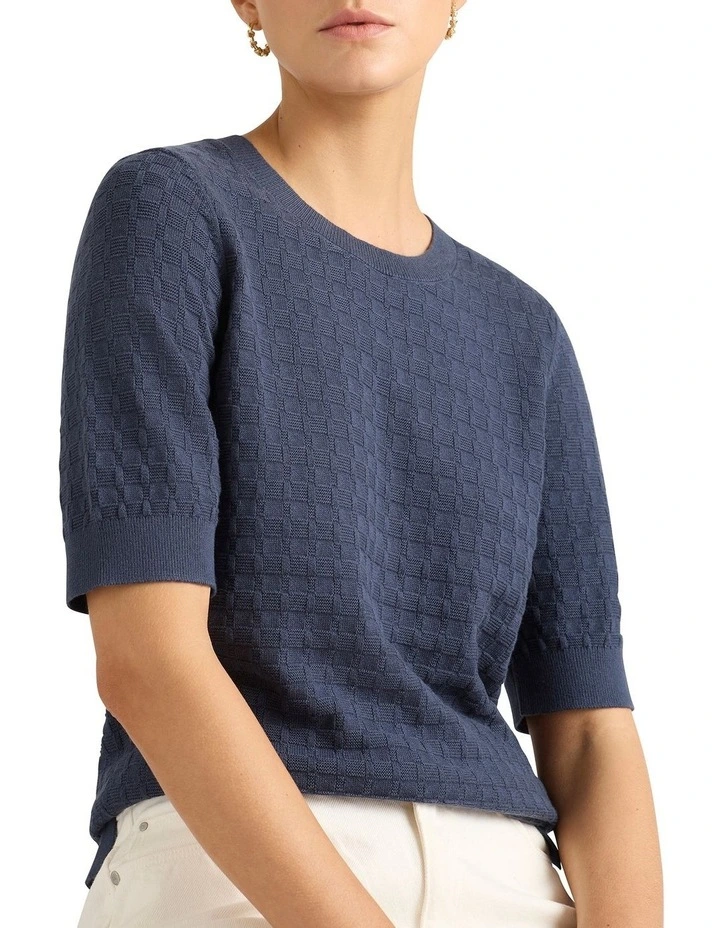 Lezelle Knit Tee in Slate image 1