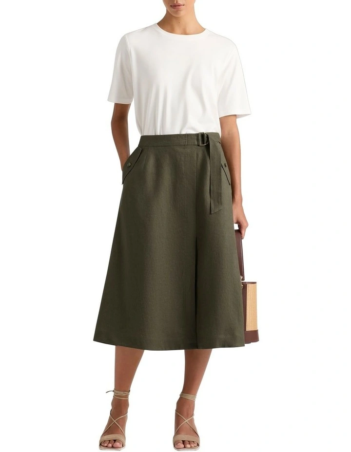 Eiza Linen Wrap Skirt in Hemlock image 2
