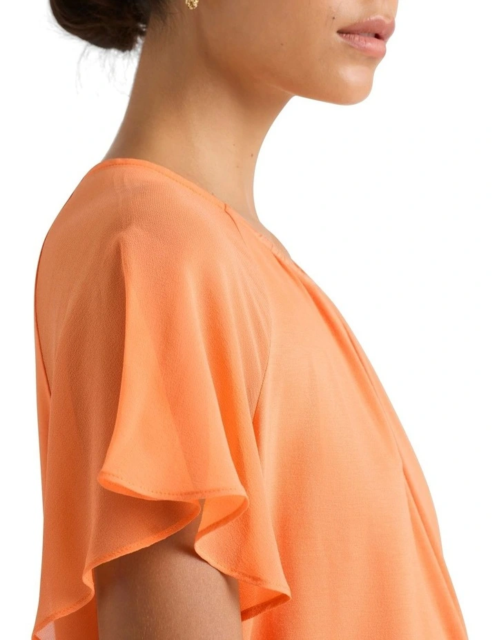 Louise Silk Mix Top in Salmon image 4