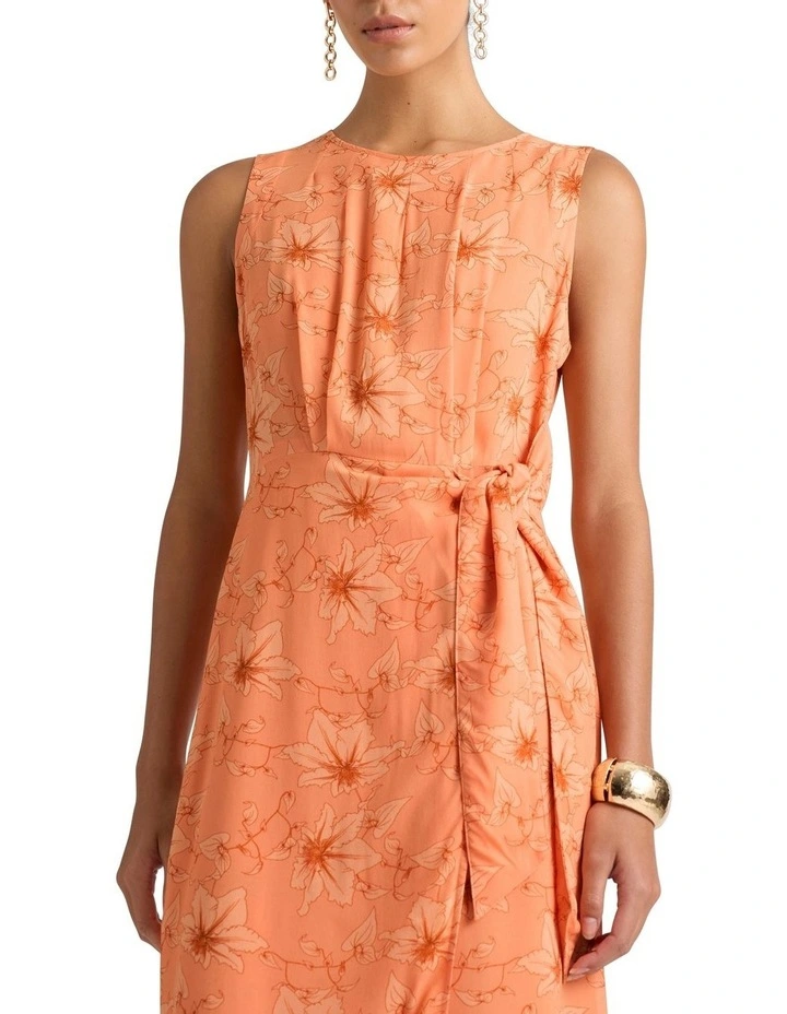 Zane Midi Dress in Salmon Multi image 4