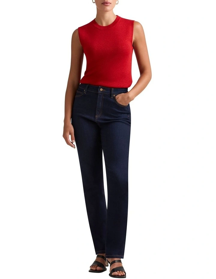 Gail Shimmer Knit Tank in Red Sparkle image 2