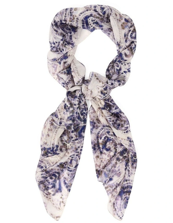 Ravenna Silk Scarf in Marbles Multi image 1