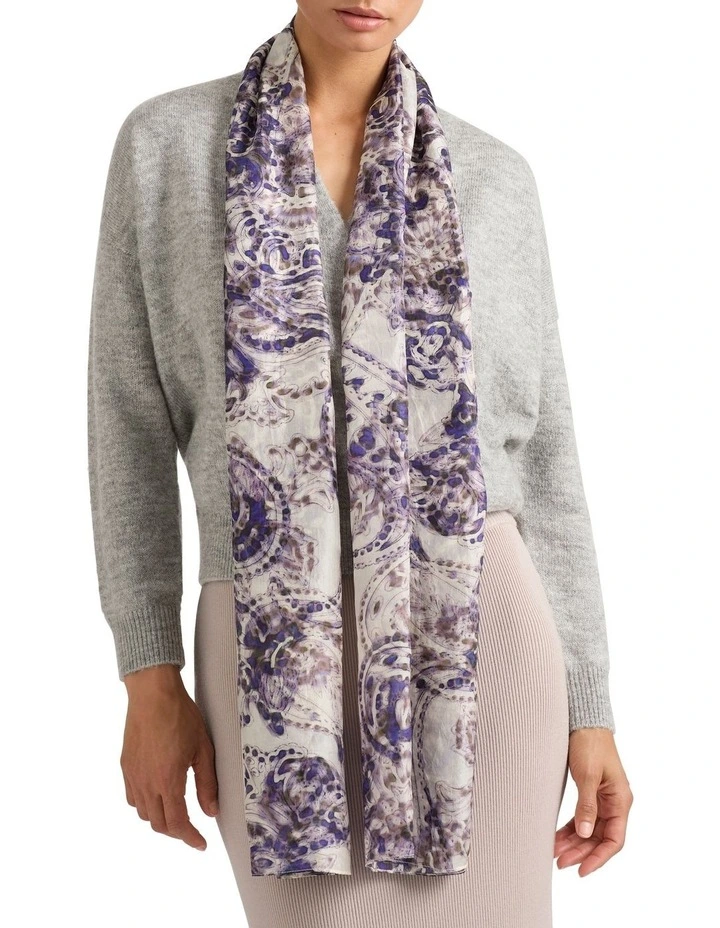 Ravenna Silk Scarf in Marbles Multi image 2