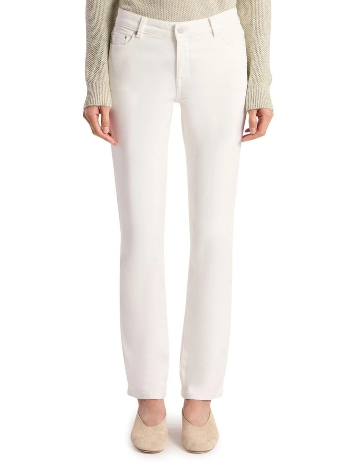 Amanda Slim Leg Jean in White image 2