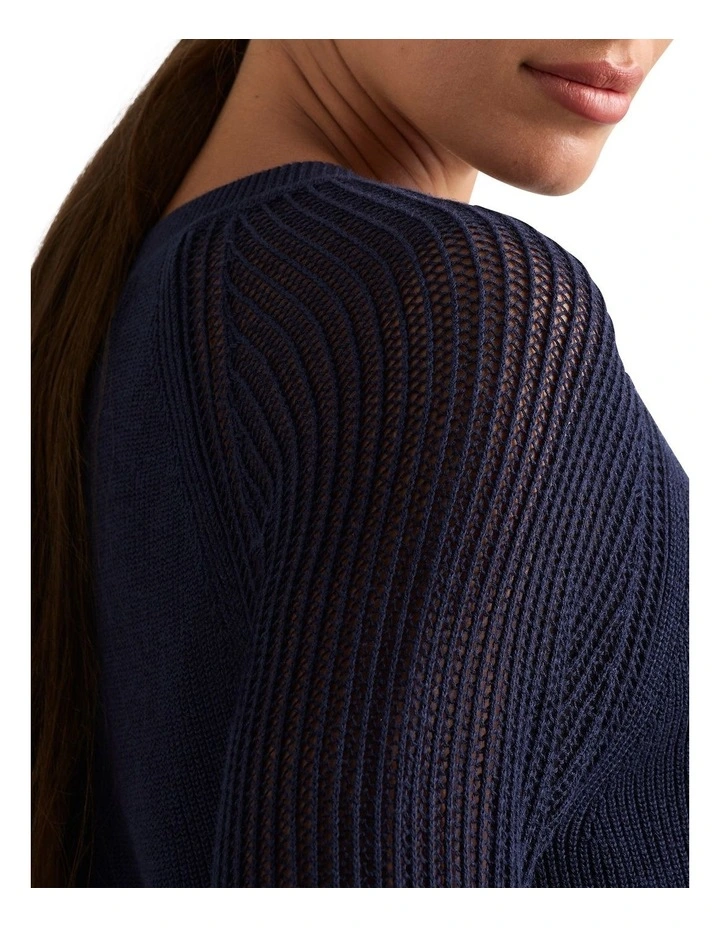 Ribera Crochet Sleeve Knit in Midnight image 3