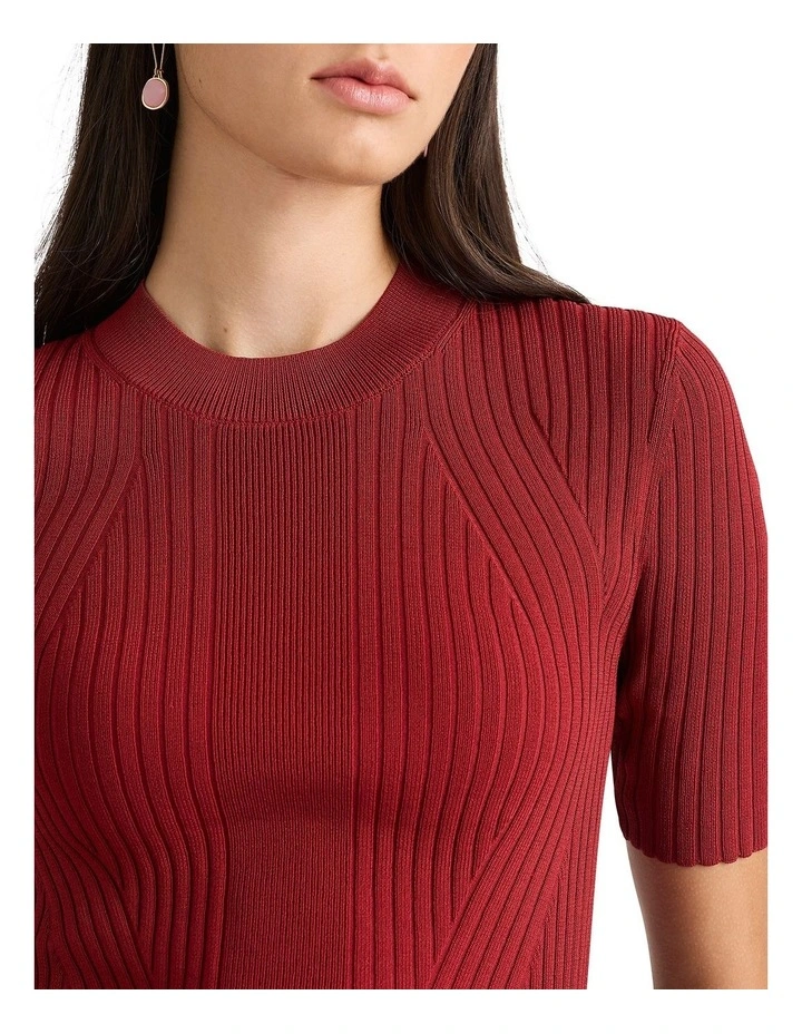 Deirdre Knit Tee in Cherry image 3
