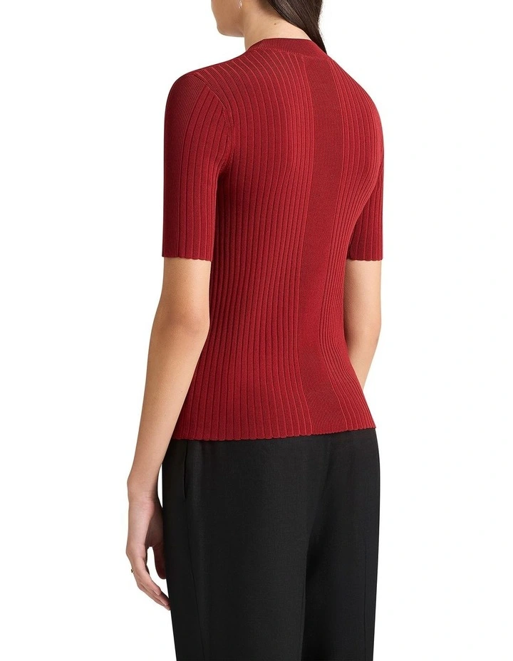Deirdre Knit Tee in Cherry image 4