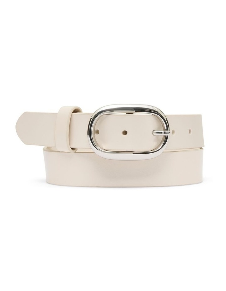 Kumru Leather Belt in Bone