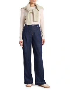 Malta Relaxed Wide Leg Jean in Dark Indigo