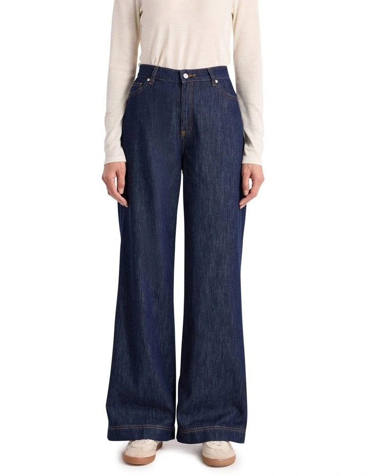 Malta Relaxed Wide Leg Jean in Dark Indigo image 2