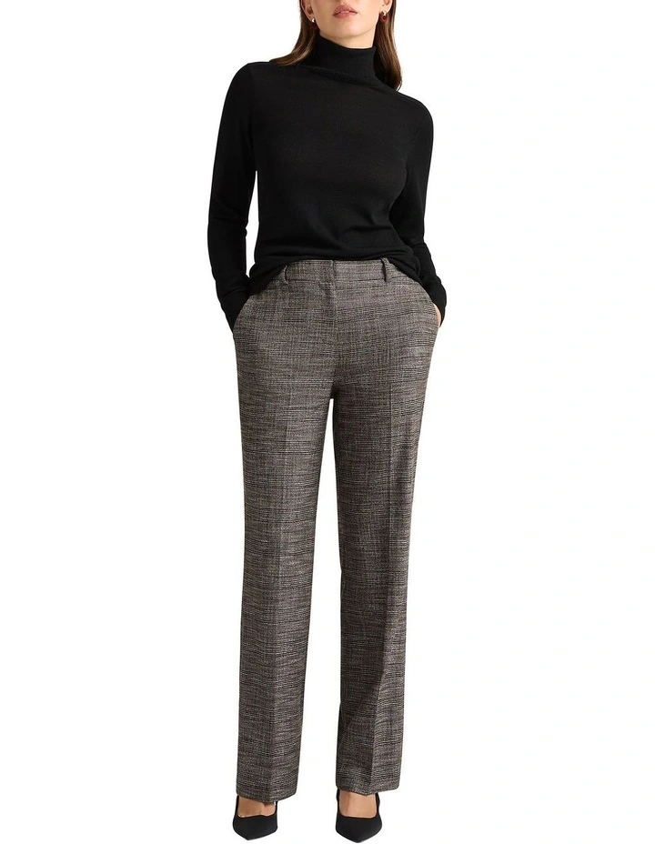 Phoenix Merino Roll Neck Knit Top in Black image 2