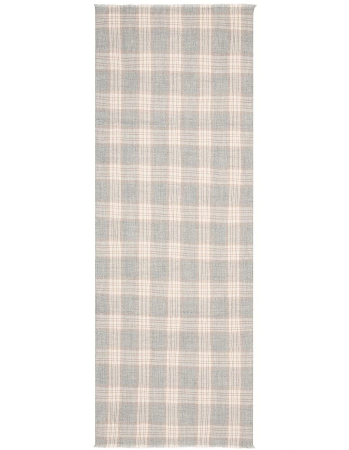 Trana Wool Blend Scarf in Neutral Check image 3