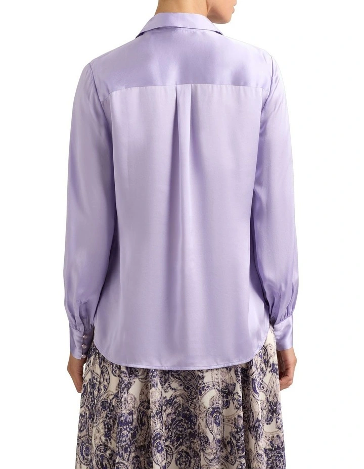 Ophelia Silk Shirt in Lilac image 4