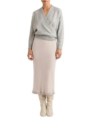 Fran Knit Skirt in Porcelain