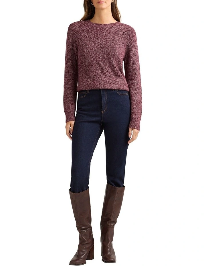 Moss Stitch Knit in Grape Melange image 3