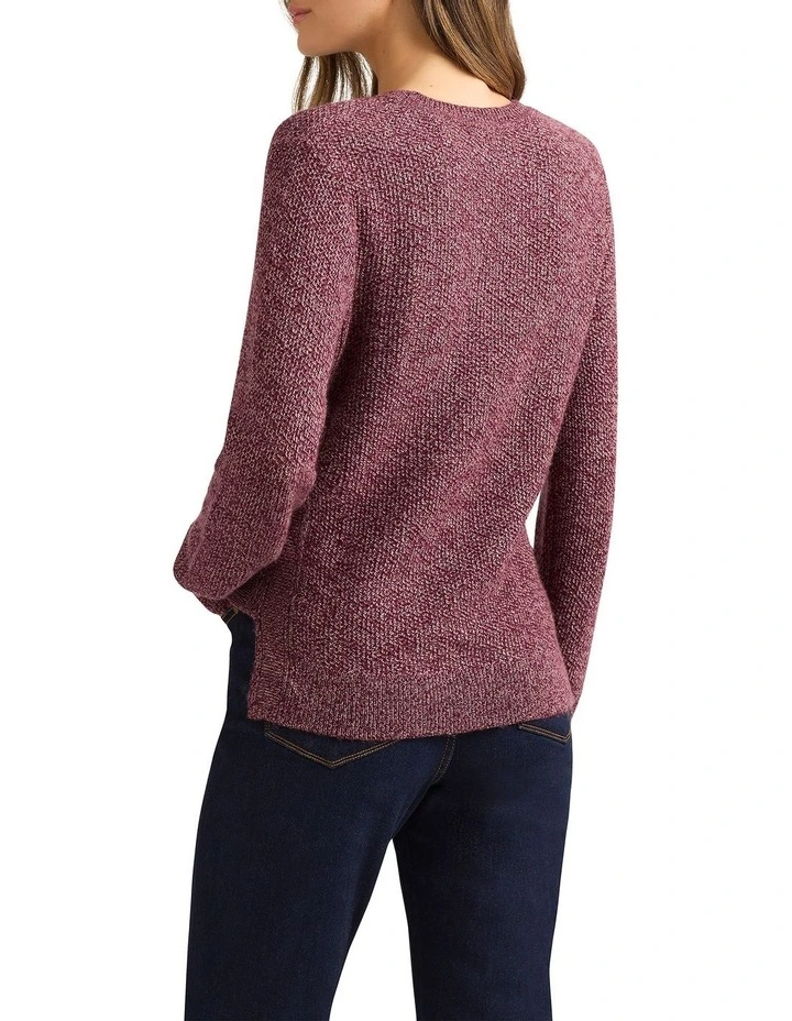 Moss Stitch Knit in Grape Melange image 4