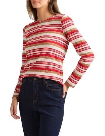 Albany Stripe Tee in Rouge Stripe