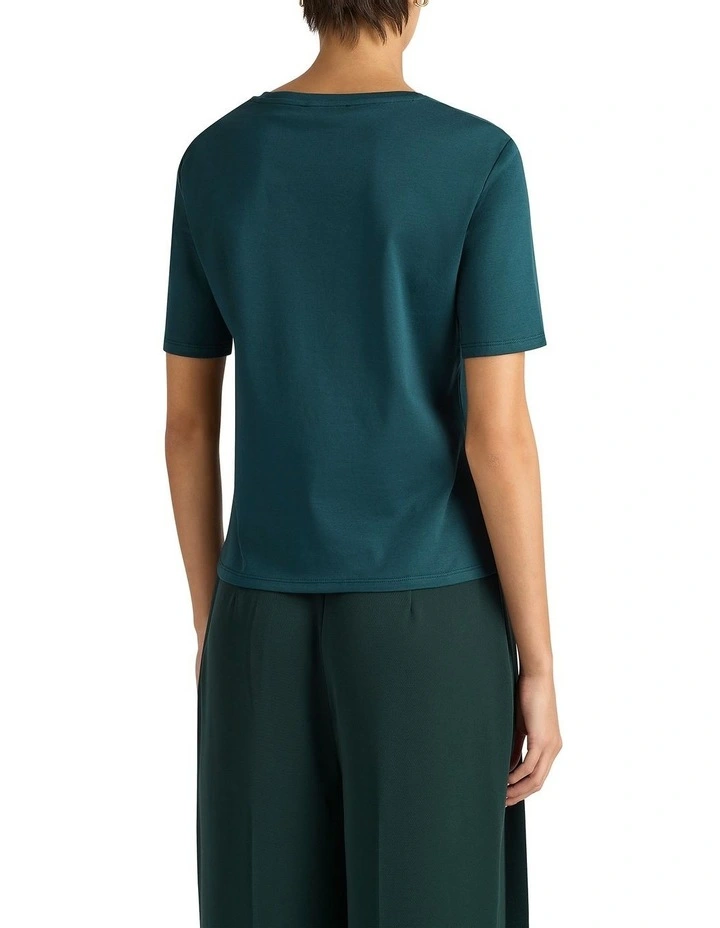 Misty Mercerised Cotton Tee in Peacock image 2