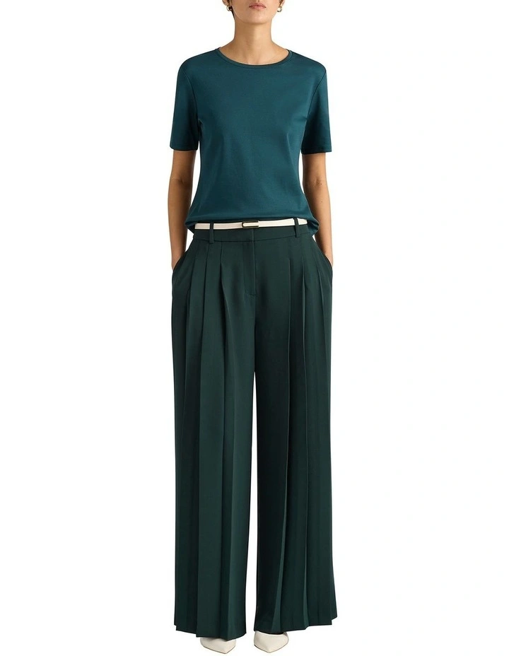 Misty Mercerised Cotton Tee in Peacock image 3
