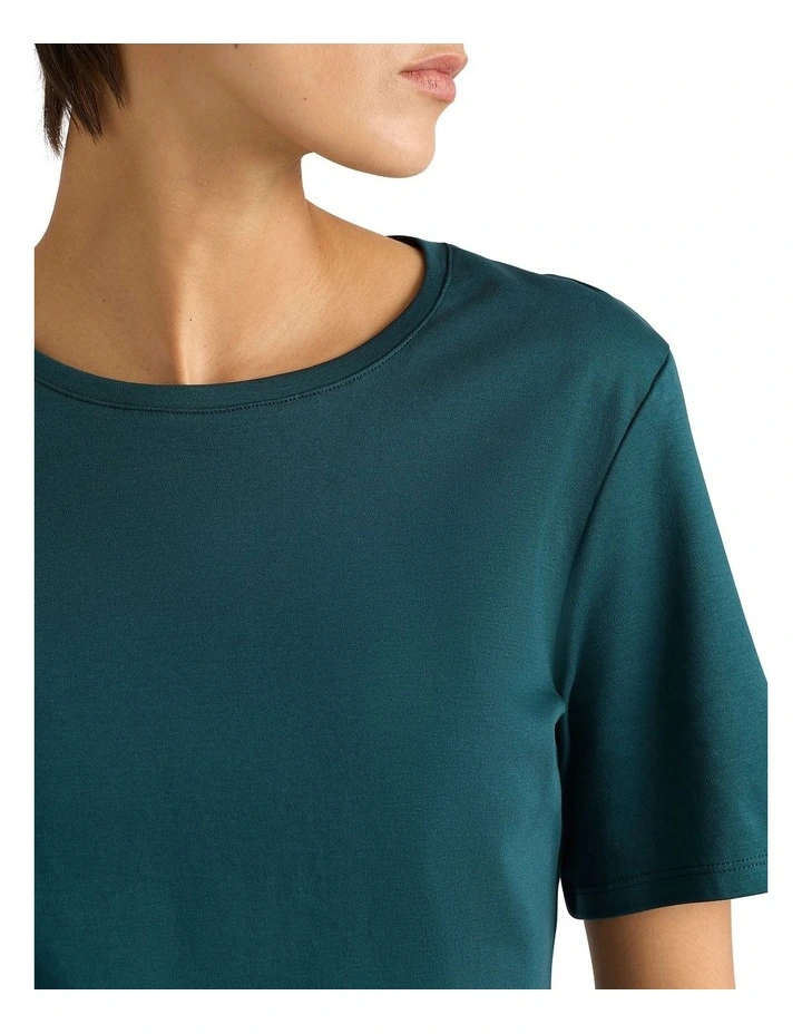 Misty Mercerised Cotton Tee in Peacock image 4