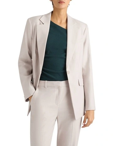 Montgomery Wool Blend Blazer in Clay Melange