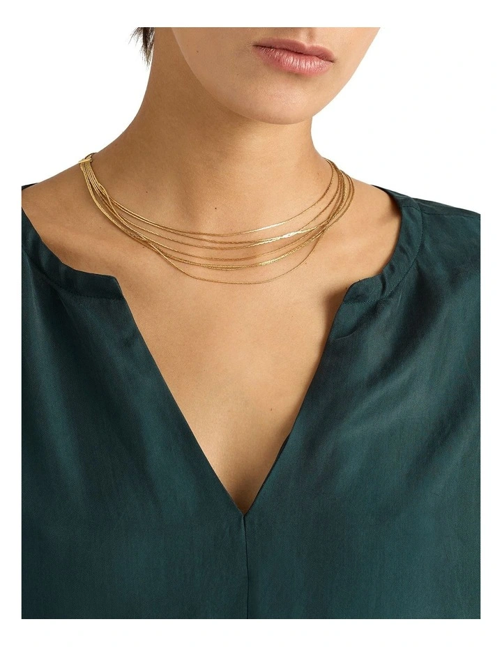 Fine Chain Layered Necklace in Gold image 1
