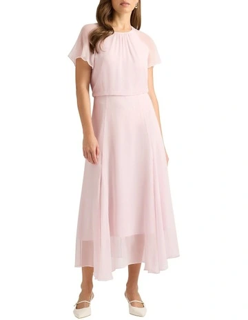 Brooke Silk Dress in Shell Pink