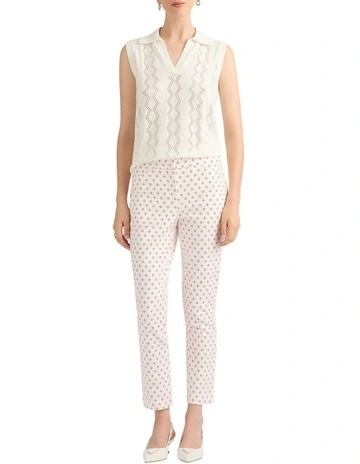 Kali Compact Cotton Pant in Raspberry