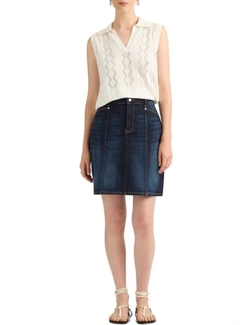 Harper Denim Mini Skirt in Blue
