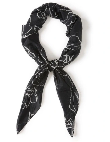 Cyrielle Silk Scarf in Black