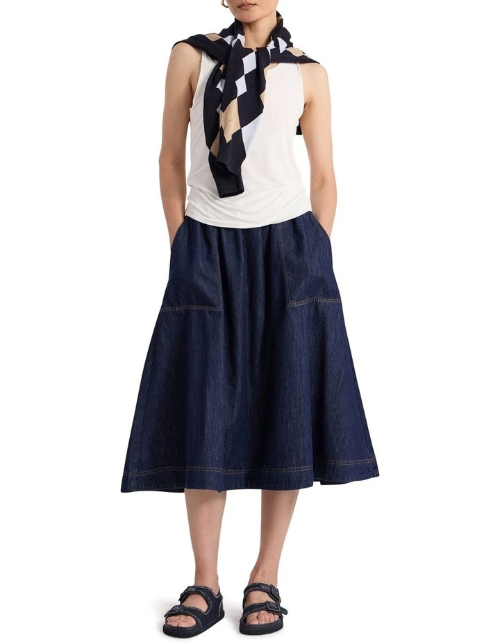 Betsy Two-way Bamboo Tank in White image 3