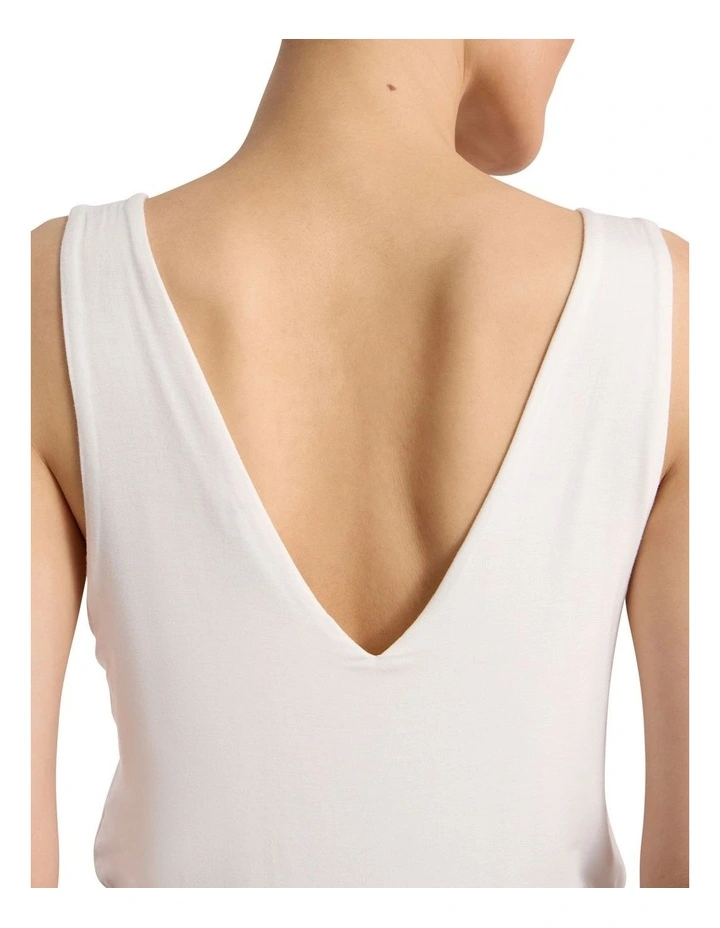 Betsy Two-way Bamboo Tank in White image 4