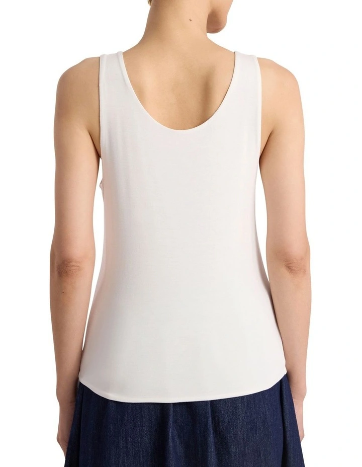Betsy Two-way Bamboo Tank in White image 5