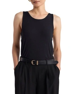 Betsy Two-Way Bamboo Tank in Black