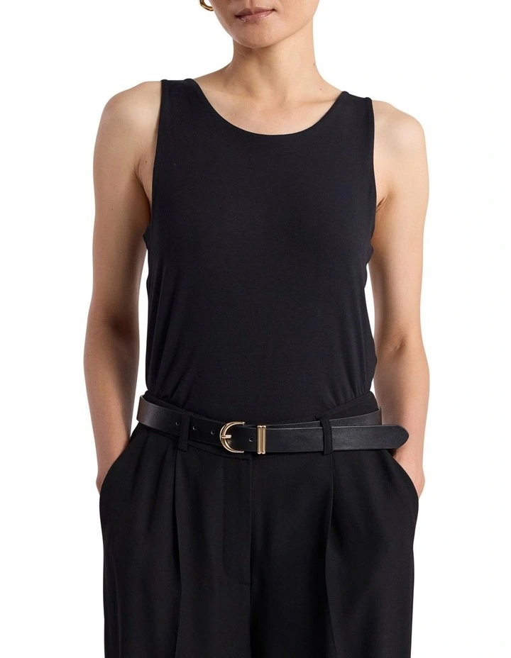 Betsy Two-Way Bamboo Tank in Black image 1