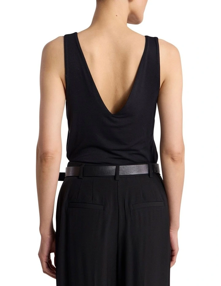 Betsy Two-Way Bamboo Tank in Black image 4