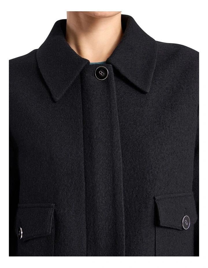 Cosmos Felted Wool Jacket in Black image 3
