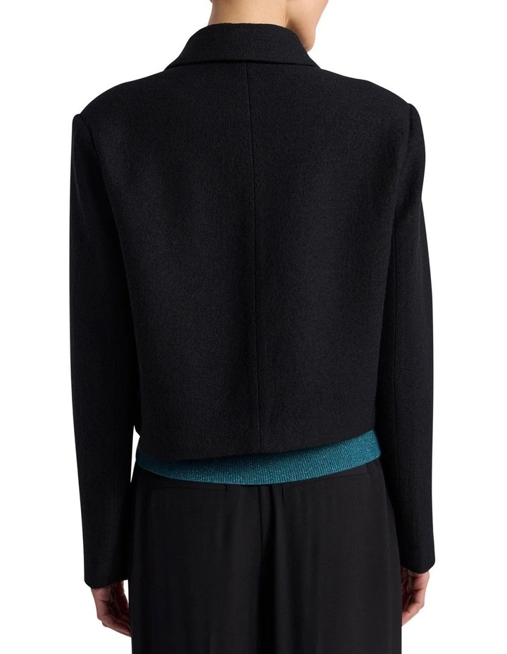 Cosmos Felted Wool Jacket in Black image 4