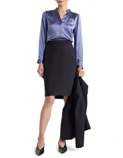 Celeste Pencil Skirt in Ink