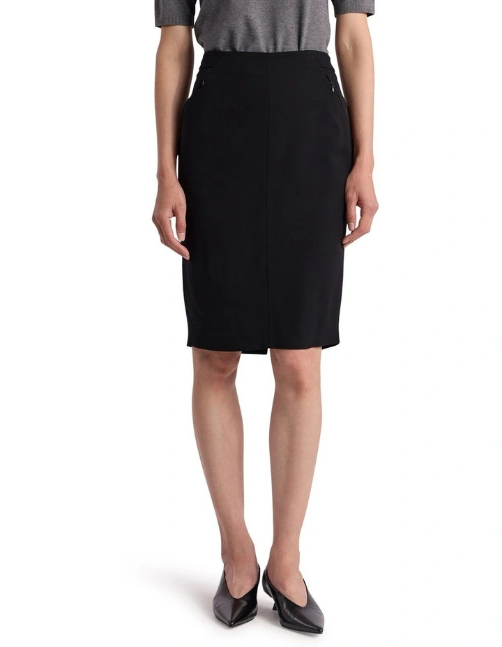 Edna Pencil Skirt in Black image 2